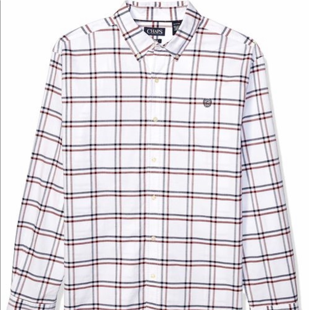 Mens Chaps Stretch Oxford Long Sleeve Button Down Shirt Size Large NWT